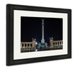 Framed Print, Night View At Heroes Square In Budapest