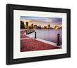Framed Print, Long Exposure Skyline Waterfront Promenade Baltimore Maryland