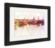 Framed Print, Harvard Skyline In Watercolor