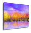 Gallery Wrapped Canvas, Oil Painting Landscape Colorful Autumn Trees Semi Abstract Image Of Forest