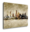 Gallery Wrapped Canvas, Skyline Of Dallas In Modern And Abstract Vintage Look