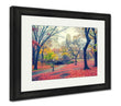 Framed Print, Central Park At Rainy Morning New York City USA
