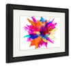Framed Print, Explosion Of Colored Powder Isolated On White Power And Art Concept Abstract