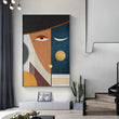 Modern Figure Abstract Geometric Canvas Painting Contemporary Art Poster Print Faces Wall Art Picture for Living Room Home Decor