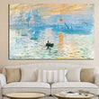 Claude Monet Impression sunrise famous landscape oil painting on canvas art poster Print Wall Picture
